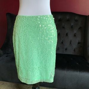 NWT Calvin Klein Mint Green Sequin Skirt